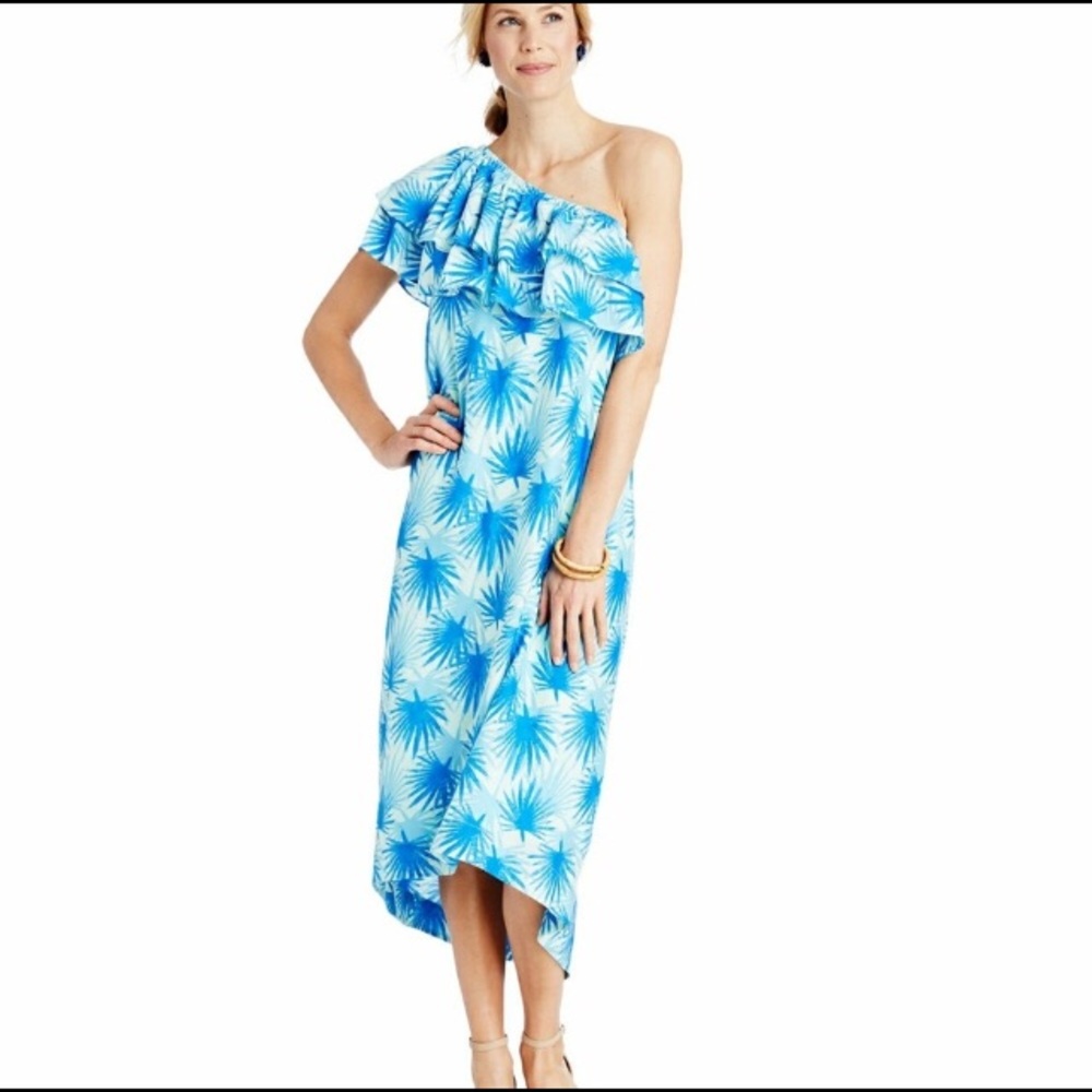 Vineyard Vines Electric Palm One-shoulder Dress